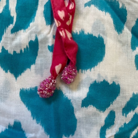 Nomadic Traders Blue White Floral Beach Cover Up Tunic Top Resortwear L - Picture 8 of 11